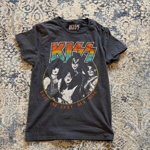 KISS Black Graphic T-Shirt sz s